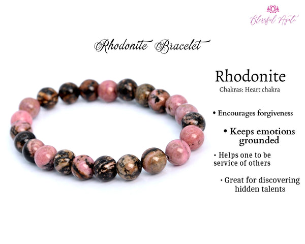 Rhodonite Gemstone Bracelet for Emotional Healing