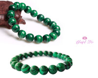 Genuine Malachite Bracelet Hand Made Bracelet 8mm