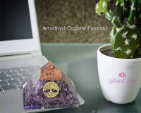 Amethyst Orgone Chakra Pyramid. - www.blissfulagate.com