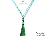 Aventurine Japa Mala With Buddha Farm - www.blissfulagate.com