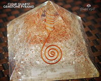 Clear Quartz Orgonite EMF Pyramid.