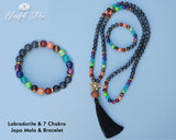 Labradorite And Seven Chakra Mix 108 Mala Bracelet Combo