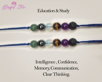 Chakra Balance Stones 5 mukhi Rudraksh Bracelet - www.blissfulagate.com