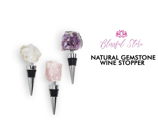 Natural Gemstones Wine Stopper - www.blissfulagate.com