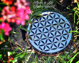 Black Tourmaline Flower of Life Orgone ( Golden Chakra ) Water Charging Plate / Coaster