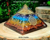 Seven Chakra Crystal Flower of Life Gemstone EMF Pyramids.