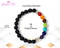 Lava Beads Seven Chakra Bracelet