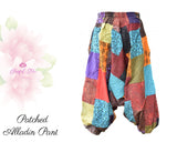 Aladdin Harem Pants Cotton Printed Pants Harem Patch Aladdin Pants Printed Harems Boho Pants Patch Aladdin Pants