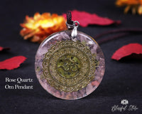 Rose Quartz Om Orgonite Pendant - www.blissfulagate.com