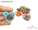 7 Chakra Orgonite Chipstones Heart Shape Reiki Stones - www.blissfulagate.com