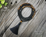 Tiger Eye Black Onyx 108 Beads Japa Mala