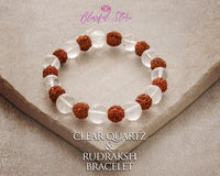 Clear Quartz Rudraksh Bracelet - www.blissfulagate.com