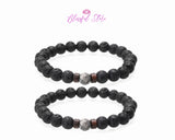 Gemstone Bracelet Lava Beads - www.blissfulagate.com