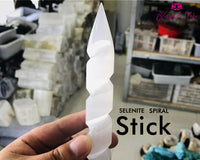 Selenite Spiral Crystal Point Wand