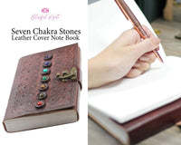 Seven Chakra Gemstone Leather Book { Dairy } - www.blissfulagate.com