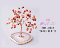 Rose Quartz Agate Coaster Base Gemstone Bonsai Tree - www.blissfulagate.com