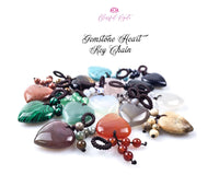 Gemstone Heart Key Chains