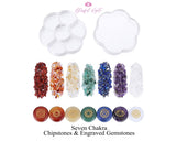 Seven Chakra Reiki Healing Gemstone with Chipstone Circle Shapes Set - www.blissfulagate.com