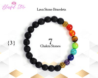 Lava Beads Seven Chakra Bracelet