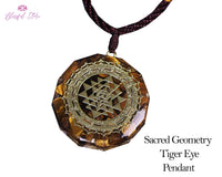 Tiger Eye Orgonite Yantra Pendant. - www.blissfulagate.com