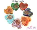 7 Chakra Orgonite Chipstones Heart Shape Reiki Stones - www.blissfulagate.com