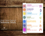 Selenite Seven Chakra Engraved Color Stick - www.blissfulagate.com