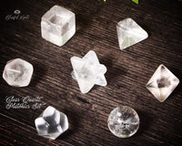 Clear Quartz Gemstone Platonic Set Solids Sacred Geometric Set