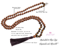 Tiger Eye and Rudraksha Beads Mix Japa Mala & Bracelet