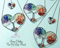 Seven Chakra Heart Tree Of Life Hanging Ornament