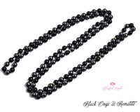 Black Onyx and Hematite Beads Mix Stone Japamala.