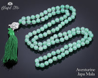 Aventurine Japa Mala With Buddha Farm - www.blissfulagate.com