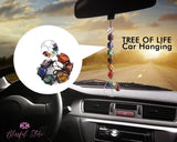 7 Chakra Tree Of Life Tumbled Gemstone Tassel Car Hanging - www.blissfulagate.com