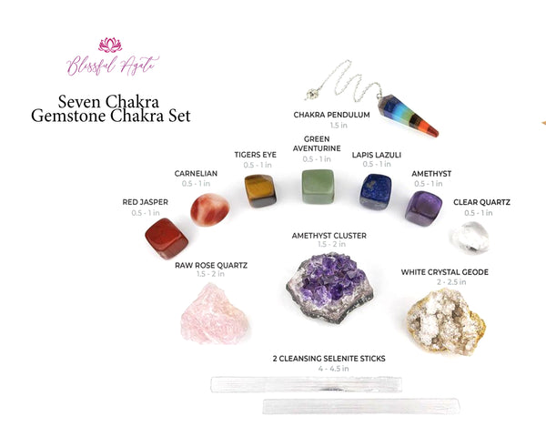 Seven Chakra Stones Set. - www.blissfulagate.com