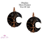 Tree Of Life Obsidian Crescent Moon Pendant. - www.blissfulagate.com