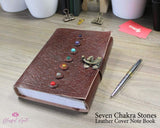 Seven Chakra Gemstone Leather Book { Dairy } - www.blissfulagate.com