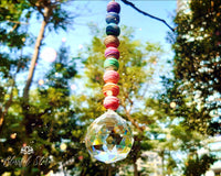 Rubber Beads Crystal Sun Catcher Hanging Ornament - www.blissfulagate.com