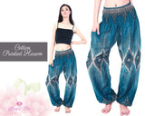 Printed Peacock Harem Pants Cotton Feather Printed Pants Harem Aladdin Pants Printed Harems Boho Pants