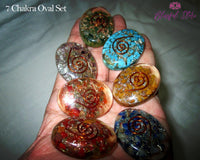 7 Chakra Orgonite Chipstones Oval Shape Reiki Stones - www.blissfulagate.com