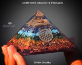 Seven Chakra Crystal Flower of Life Gemstone EMF Pyramids.