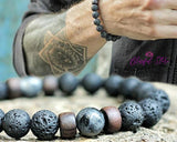 Gemstone Bracelet Lava Beads - www.blissfulagate.com