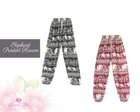 Elephant Harem Pants Cotton Elephant Printed Pants Harem Aladdin Pants Printed Harems