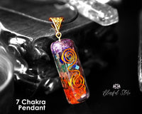 Seven Chakra Healing Pendant with Copper Wire Orgone Pendant