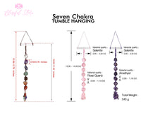 Seven Chakra Selenite Stick Car Hanging