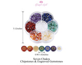 Seven Chakra Reiki Healing Gemstone with Chipstone Circle Shapes Set - www.blissfulagate.com