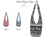 Pack of 24 Boho Hippie Bags Shoulder Handbags Fashion canvas Hippie Crossbody Bags Bohemian Hobo Bags