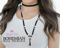 Bohemian Skull Mala Beads Necklace - www.blissfulagate.com