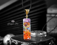 Seven Chakra Healing Pendant with Copper Wire Orgone Pendant