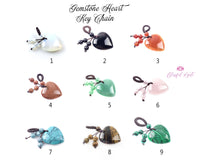 Gemstone Heart Key Chains