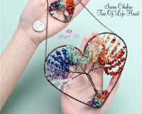 Seven Chakra Heart Tree Of Life Hanging Ornament