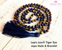 Tiger Eye Lapis Lazuli 108 Beads Japa Mala